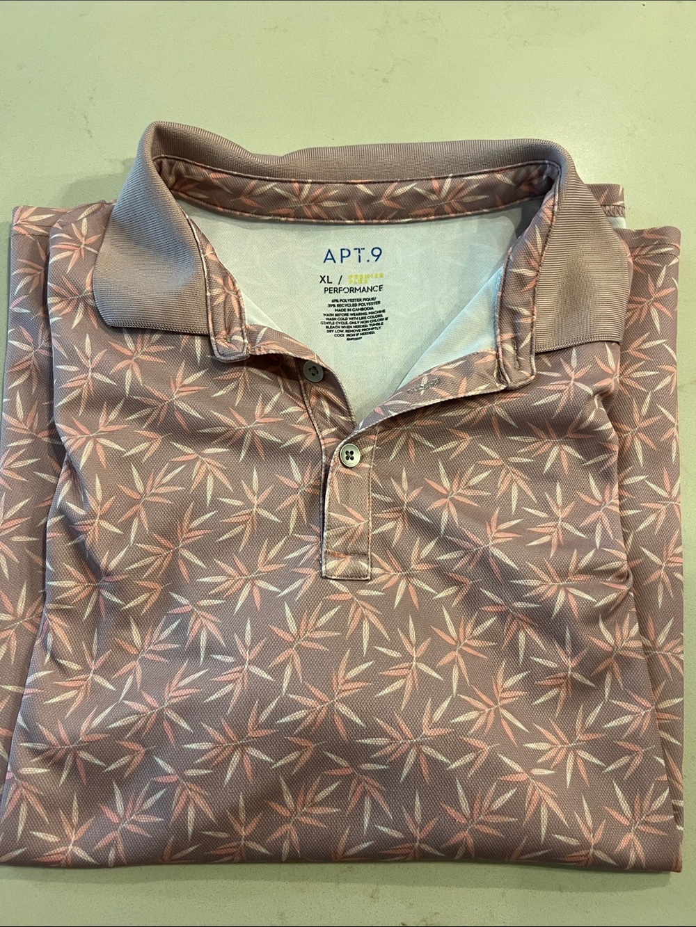Apt. 9 Men’s Dusty Pink Starburst Performance Polo